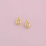 Anchor Helm Ship steering wheel nautical sea charm 18k Gold Filled Charm Bar Bracelets and Necklaces Silver Pave CZ Minimalist Charms