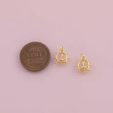 Anchor Helm Ship steering wheel nautical sea charm 18k Gold Filled Charm Bar Bracelets and Necklaces Silver Pave CZ Minimalist Charms