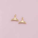 Sea shell conch charm Ocean Beach charm 18k Gold Filled Charm Bar Bracelets and Necklaces Silver Pave CZ Minimalist Charms