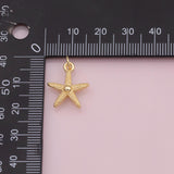 Starfish star fish charm Ocean Beach charm 18k Gold Filled Charm Bar Bracelets and Necklaces Silver Pave CZ Minimalist Charms