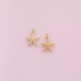 Starfish star fish charm Ocean Beach charm 18k Gold Filled Charm Bar Bracelets and Necklaces Silver Pave CZ Minimalist Charms
