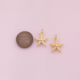 Starfish star fish charm Ocean Beach charm 18k Gold Filled Charm Bar Bracelets and Necklaces Silver Pave CZ Minimalist Charms