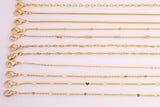 16" 18k Gold Filled Necklace Selection Rectangle Mariner Rolo Satellite Snake Singapore Oval Hear