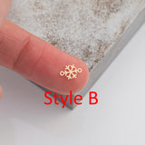 Snowflake Snow Flake Connector - 14Kt Gold Filled or Sterling Silver- Boots Connectors - Bracelet or Necklace Permanent Jewelry Supply