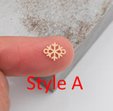 Snowflake Snow Flake Connector - 14Kt Gold Filled or Sterling Silver- Boots Connectors - Bracelet or Necklace Permanent Jewelry Supply
