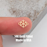 Snowflake Snow Flake Connector - 14Kt Gold Filled or Sterling Silver- Boots Connectors - Bracelet or Necklace Permanent Jewelry Supply
