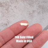 Permanent Puerto Rico State Shape Connector - 14kt gold filled or Sterling Silver - Made in the USA - Custom Permanent Jewelry Charm