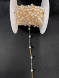Genuine Freshwater 4mm Pearl on Gold Filled 1.5mm Cable Chain, 14k gold filled, permanent jewelry chain, wholesale chain