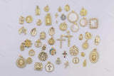 18K gold filled charms charm religious christian - crosses crucifix catholic jesus mary maria saint benedict san benito cross angel 14/20 gf