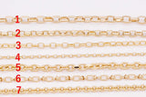 Rolo and Oval Chain Selection 18K Gold Filled unfinished loose chain for bracelets and necklaces charm bar chain by the yard