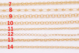 Rolo and Oval Chain Selection 18K Gold Filled unfinished loose chain for bracelets and necklaces charm bar chain by the yard