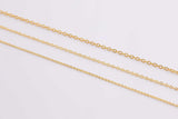 18K gold filled dainty oval chain 1mm 1.5mm unfinished chains for making bracelet necklaces 1420 14/20- by the yard