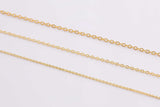 18K gold filled dainty oval chain 1mm 1.5mm unfinished chains for making bracelet necklaces 1420 14/20- by the yard