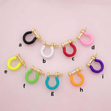 Horseshoe U Clasp carabiner screw clasp enamel colors 18K Gold Filled for Charm Bar Bracelets and Necklaces Charms