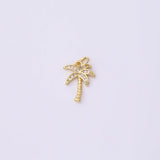 Palm Tree Coconut Tree Charm 11x14mm 18K Gold Filled for Charm Bar Bracelets and Necklaces White Gold Silver Pave CZ Minimalist Charms