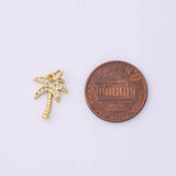 Palm Tree Coconut Tree Charm 11x14mm 18K Gold Filled for Charm Bar Bracelets and Necklaces White Gold Silver Pave CZ Minimalist Charms
