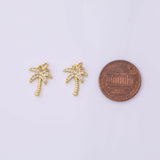 Palm Tree Coconut Tree Charm 11x14mm 18K Gold Filled for Charm Bar Bracelets and Necklaces White Gold Silver Pave CZ Minimalist Charms