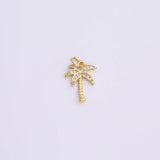 Palm Tree Coconut Tree Charm 11x14mm 18K Gold Filled for Charm Bar Bracelets and Necklaces White Gold Silver Pave CZ Minimalist Charms