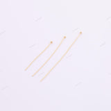 100pcs 24Ga Ball Pin Ball Pins Headpin Head Pins 1" 1.5" 2" for Earrings Charms and Beads 22K Gold Filled