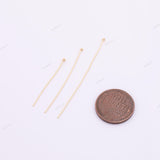 100pcs 24Ga Ball Pin Ball Pins Headpin Head Pins 1" 1.5" 2" for Earrings Charms and Beads 22K Gold Filled