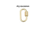 18K gf small carabiner screw clasp pave cz screw clasp oval , interlocking oval clasp clasps, gold, silver for bracelet necklace supp-263