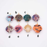 Ceramic Sea Shell Charm Colorful ceramic clam oyster shell charms handmade painted porcelain vintage necklace bracelet jewelry making supply