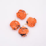 Ceramic Sea Shell Charm Colorful ceramic clam oyster shell charms handmade painted porcelain vintage necklace bracelet jewelry making supply