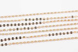 18k gold filled sequin sequine disc chain 4mm 6mm 1/20 gold filled - by the yard