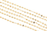 18k gold filled sequin sequine disc chain 4mm 6mm 1/20 gold filled - by the yard