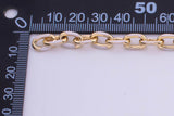 18K Gold Filled Enamel Paperclip chain pastel white 7x11mm Unfinished Chain by the yard