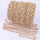 18K Gold Filled Enamel Paperclip chain pastel white 7x11mm Unfinished Chain by the yard