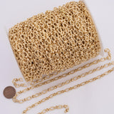 18K Gold Filled Paperclip Oval Chain 5x8mm Unfinished Chain by the yard