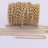 18K Gold Filled Oval Rolo Charm bar chain 6x8mm Unfinished Chain by the yard