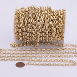18K Gold Filled Oval Rolo Charm bar chain 6x8mm Unfinished Chain by the yard