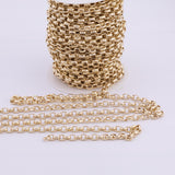 18K Gold Filled Oval Rolo Charm bar chain 6x8mm Unfinished Chain by the yard