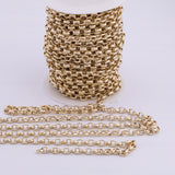 18K Gold Filled Oval Rolo Charm bar chain 6x8mm Unfinished Chain by the yard
