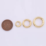 18k Gold Filled Round Carabiner Clasp 11mm 15mm 18mm, Carabiner Lock Connector, Spring Push Gate for DIY Jewelry Finding Necklace Bracelet