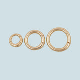 18k Gold Filled Round Carabiner Clasp 11mm 15mm 18mm, Carabiner Lock Connector, Spring Push Gate for DIY Jewelry Finding Necklace Bracelet