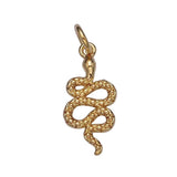 18K Gold Filled Snake Charm Silver Serpent Pendant Wild Animal Jewelry Inspired for Necklace Bracelet Earring Component AC252 9x21mm