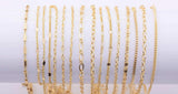 22k gf dainty selection minimalist bracelet chains • figaro satellite cube oval fancy heart bracelets in gold • bridesmaid gifts