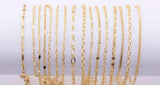 22k gf dainty selection minimalist bracelet chains • figaro satellite cube oval fancy heart bracelets in gold • bridesmaid gifts