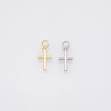 Plain cross charm 18K Gold Filled Silver for Charm Bar Bracelets and Necklaces Charms Gold Filled Charms