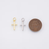 Plain cross charm 18K Gold Filled Silver for Charm Bar Bracelets and Necklaces Charms Gold Filled Charms