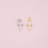 Plain cross charm 18K Gold Filled Silver for Charm Bar Bracelets and Necklaces Charms Gold Filled Charms