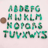 Gold letter Charms,18K Gold Filled Enamel letter Pendant,Green initial Charm Bracelet Necklace for DIY Jewelry Making Supply Bubbly Alphabet