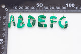 Gold letter Charms,18K Gold Filled Enamel letter Pendant,Green initial Charm Bracelet Necklace for DIY Jewelry Making Supply Bubbly Alphabet