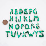 Gold letter Charms,18K Gold Filled Enamel letter Pendant,Green initial Charm Bracelet Necklace for DIY Jewelry Making Supply Bubbly Alphabet