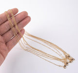 16" 18k gold filled small oval chain 1mm 1.5mm 2mm made in usa 1420 14/20 gold filled with 2 inch extender