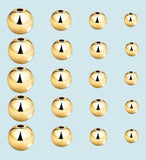 100pcs 18K Gold Filled Round Beads Spacer Beads for Bracelets Necklace Earrings Jewelry Making Made in USA 100 pcs per order