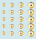 100pcs 18K Gold Filled Round Beads Spacer Beads for Bracelets Necklace Earrings Jewelry Making Made in USA 100 pcs per order
